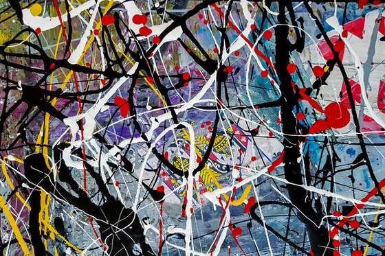 - Through the Chaos - Abstract expressionism JACKSON POLLOCK style enamel on canvas