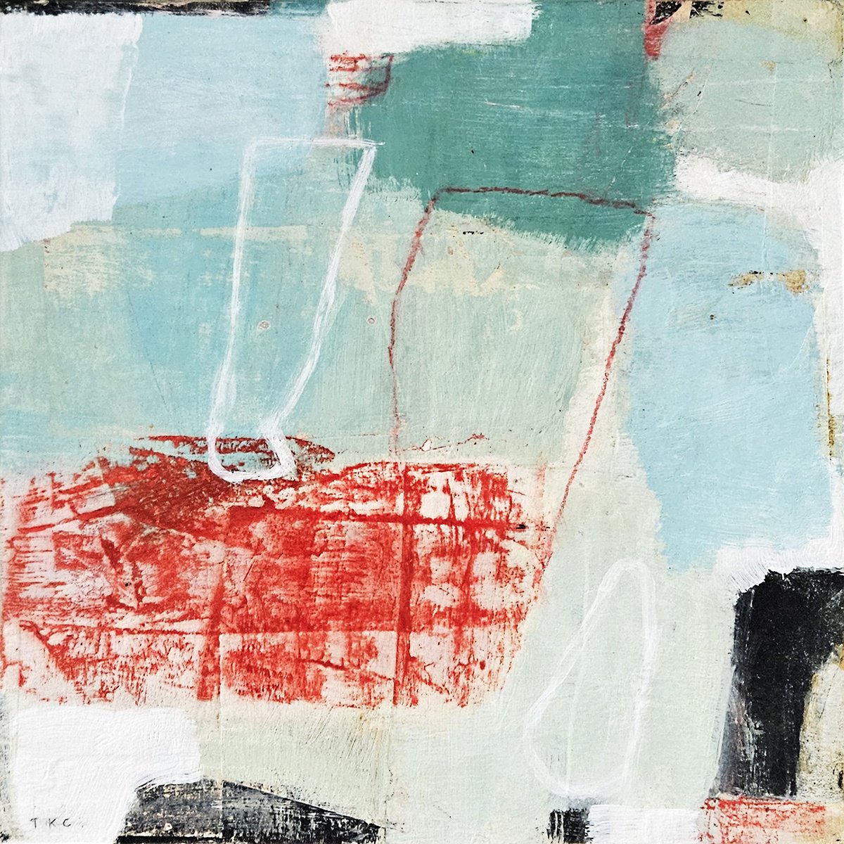 Abstract Acrylic Painting By Tara Kelley-Cruz, 12 X 12", A Device For Forgiving Myself, Original Artwork