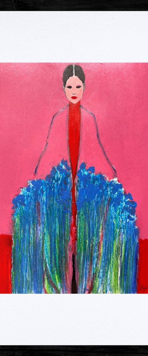 Girl with a Bouquet by Gela MIKAVA