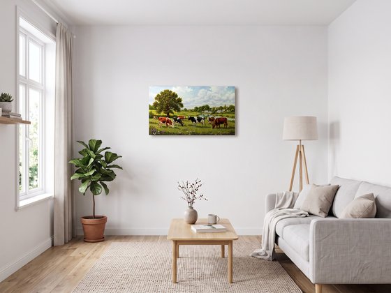 SUMMER IDYLL - COWS IN A MEADOW