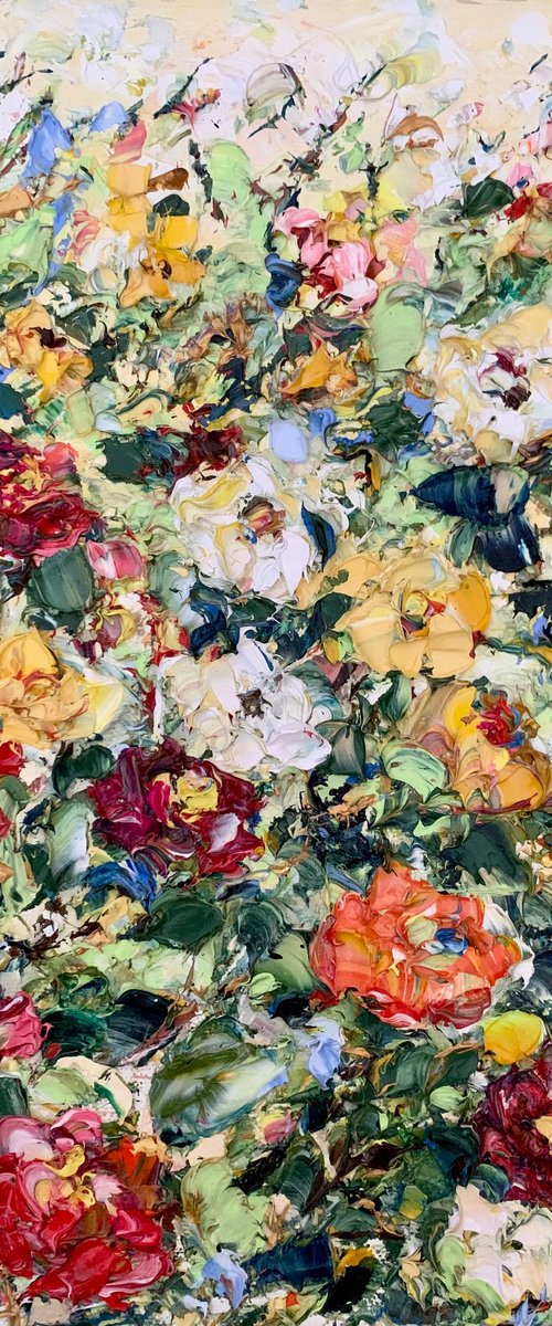 Colorful strawflowers by Vilma Gataveckienė