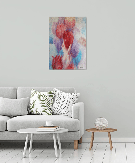 Touch : paper, oil pastel