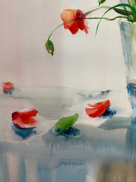 Sold Watercolor “Still life. Poppies” perfect gift