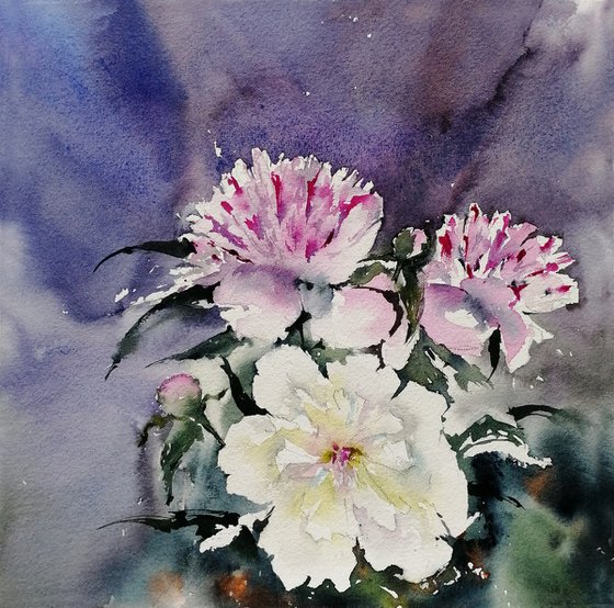 Peonies painting