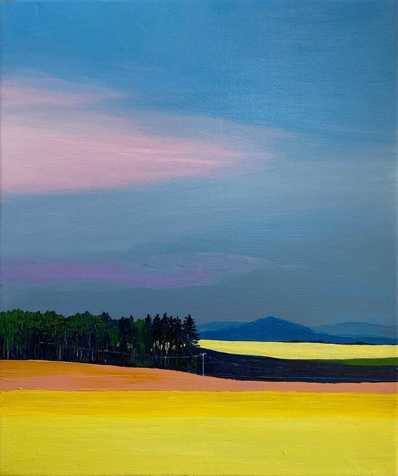 "Landscape with yellow field"