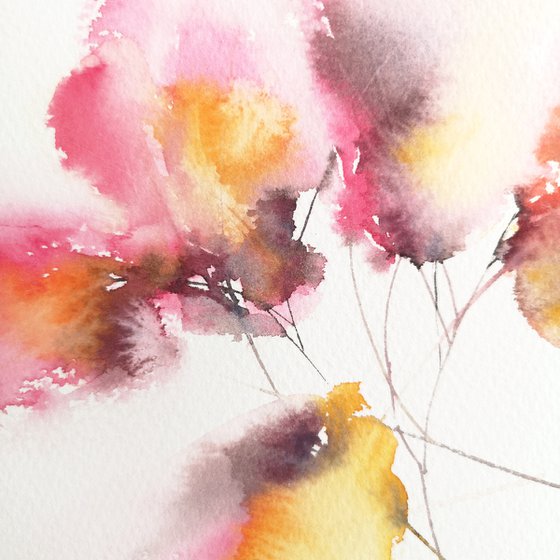 Small watercolor flower painting