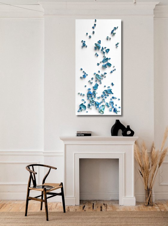 Whimsical Impermanence, blue #2 (24"x48")