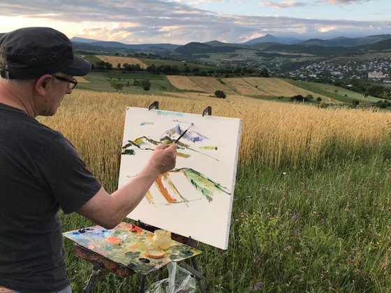 Bazaleti Fields at Twilight in July, Georgian Landscape