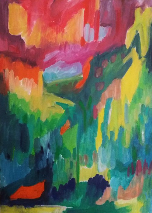 #23/42  | Abstract Landscape | (8.27 x 11.69 inches) by Celine Baliguian