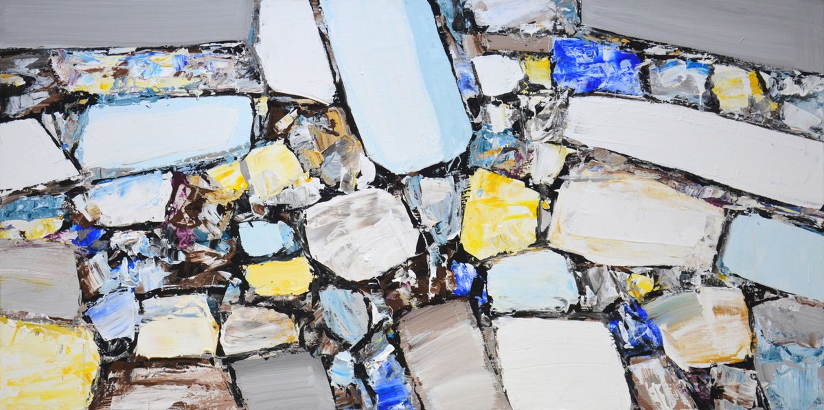 Abstract Acrylic Painting By Iryna Kastsova, 47 X 24, Abstraction 99., Original Artwork