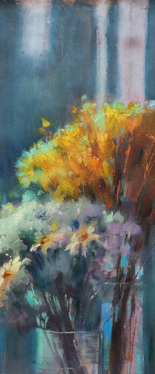 Evening light and two bouquets by Olha Laptieva