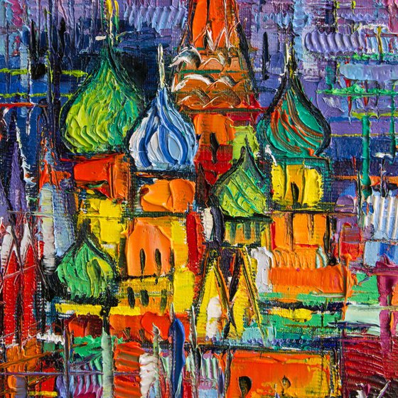 MOSCOW RED SQUARE VIEW Modern Impressionist Stylized Cityscape