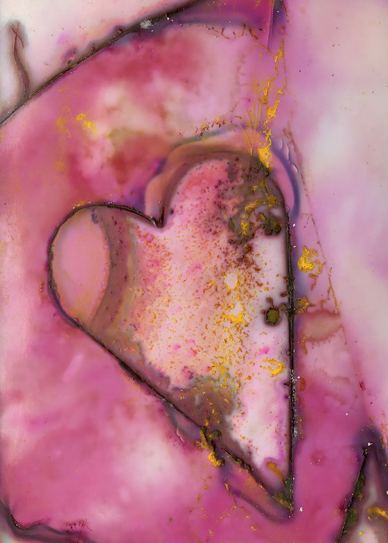 Magical Hearts - Collection of 6 - Small heart paintings by Kathy Morton Stanion