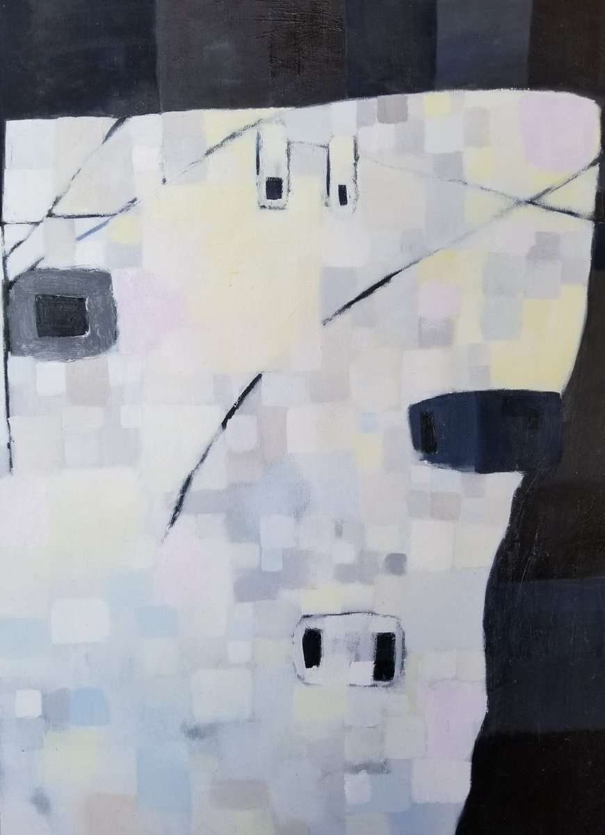 Geometric Abstract Oil Painting By Anna Jannack, 18 X 24, Camino Ixx, Original Artwork