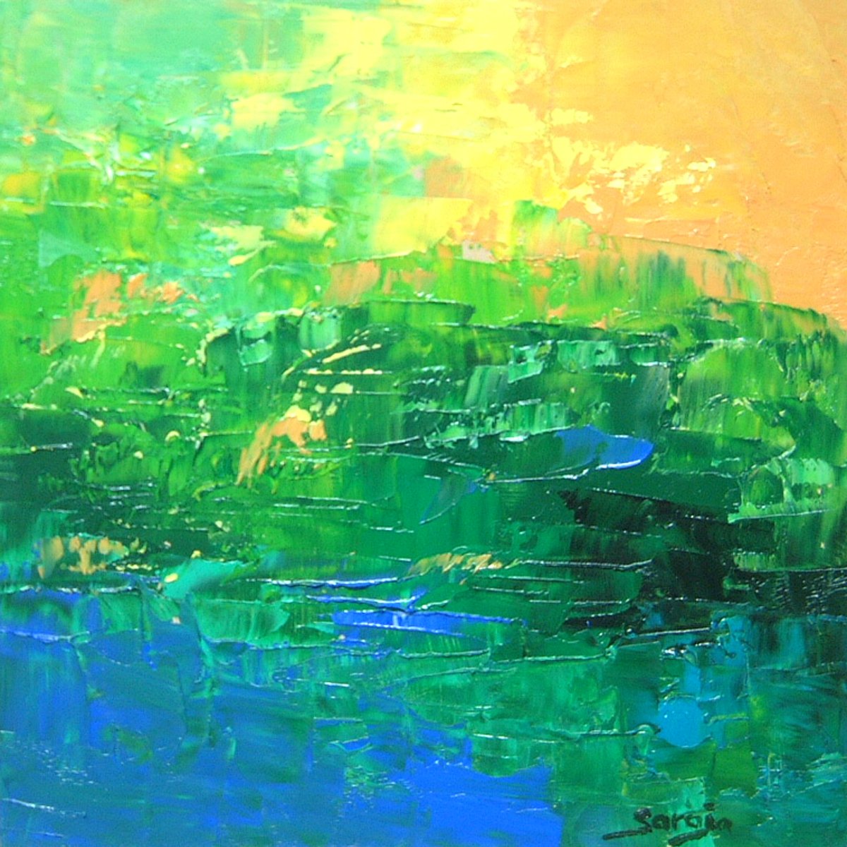 Green (Ref#:1113-19Q) By Saroja Van Der Stegen, 9 X 9, Artwork For Sale On Artfinder