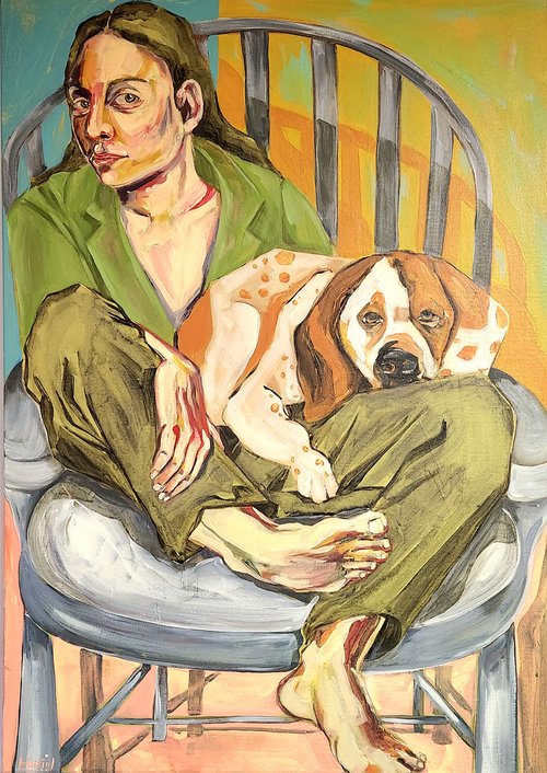 A Girl And Her Dog by Anahita Amouzegar