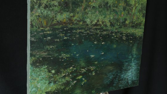 The Autumn Evening Backwater - original oil painting
