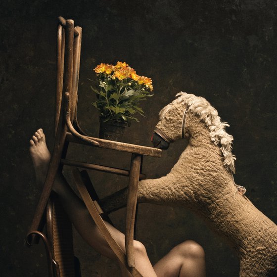 Composition for rocking chair and horse - Art Nude