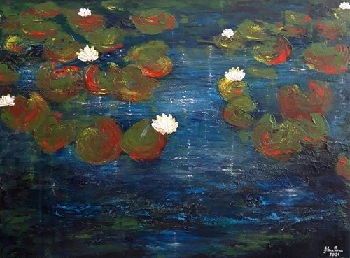 Water Lilies in a Pond (2021) by Elena Parau