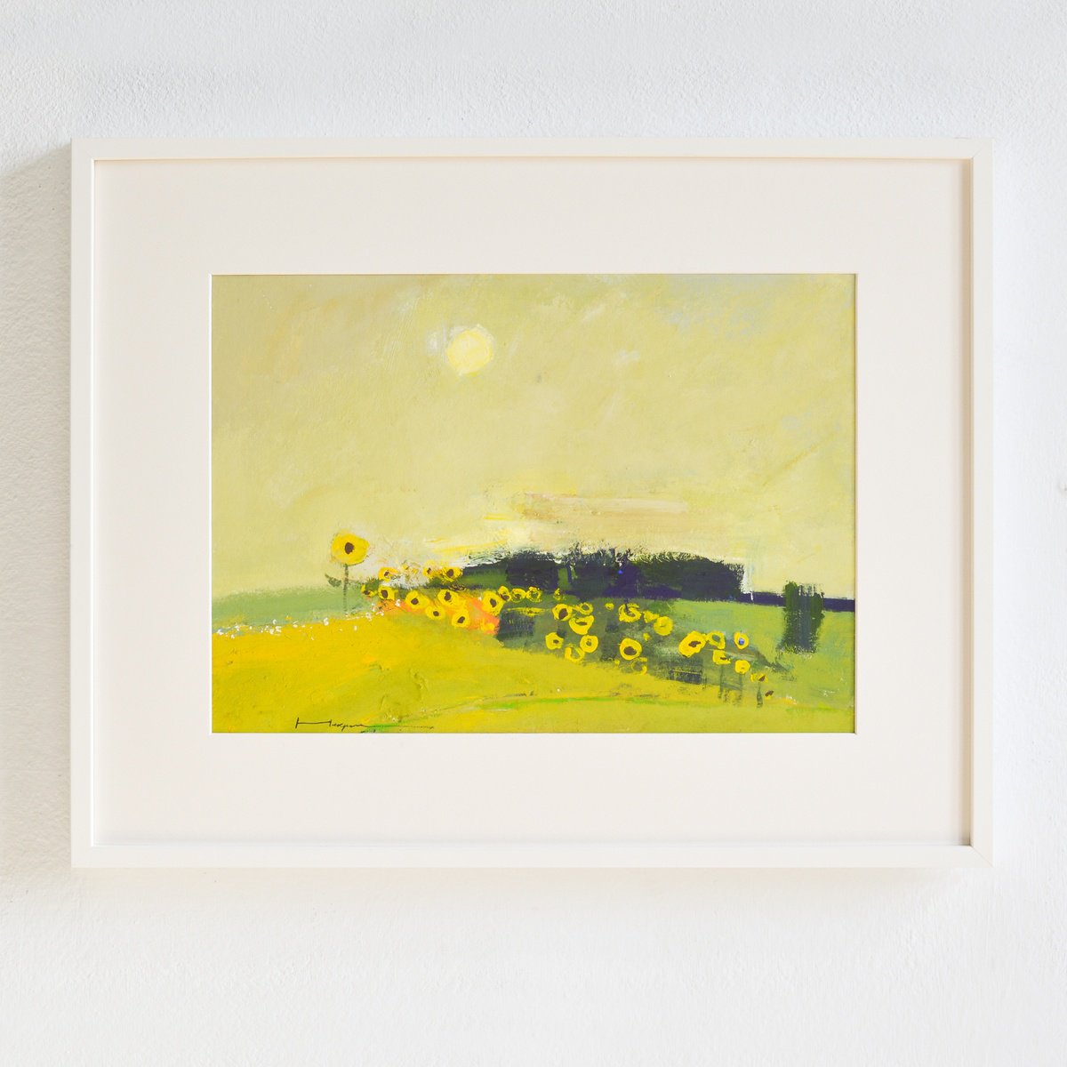 Impressionistic Landscape Painting By Igor Nekraha, 22 X 18, Field Of Sunflowers, Original Artwork