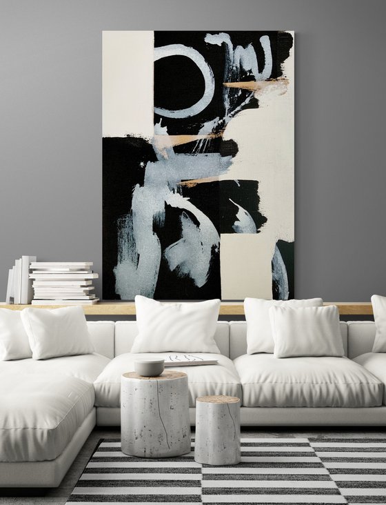 Abstraction No. 2622 -2 black & white XL
