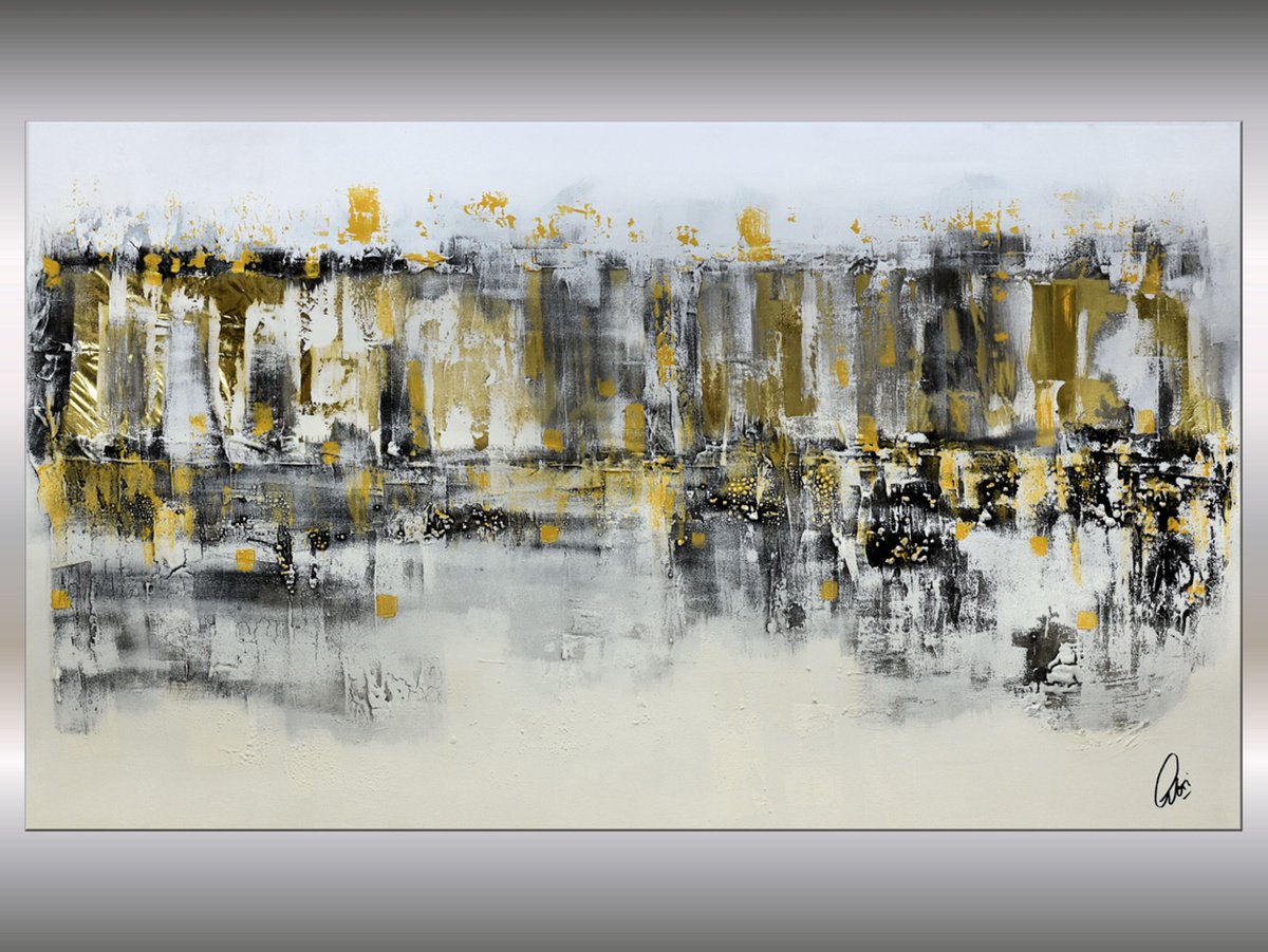 Golden Windows - Abstract Art - Acrylic Painting - Canvas Art - Abstract Painting - Indus... by Edelgard Schroer