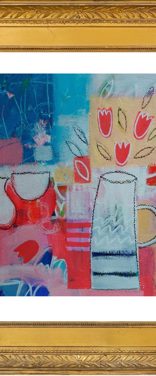 Tulips in a White Jug by Jan Rippingham
