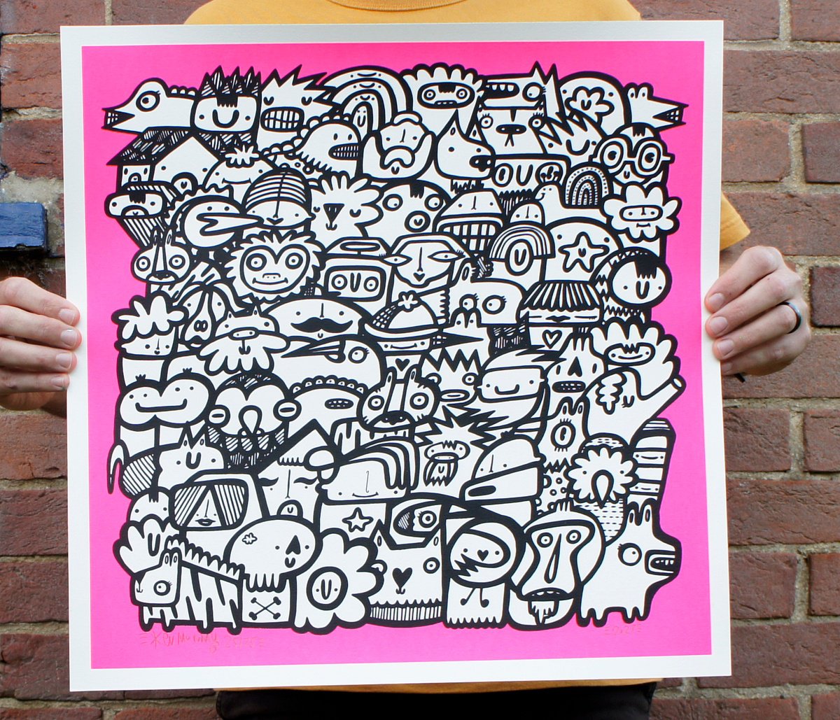 The Nation - Neon Pink Screenprint by Kev Munday | Artfinder