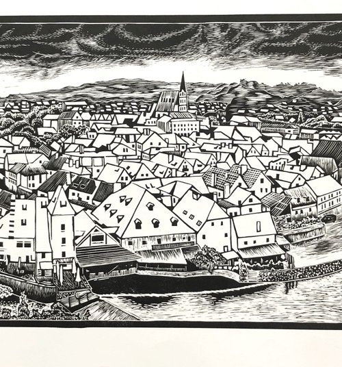 Cesky Krumlov landscape by Sergei Monin
