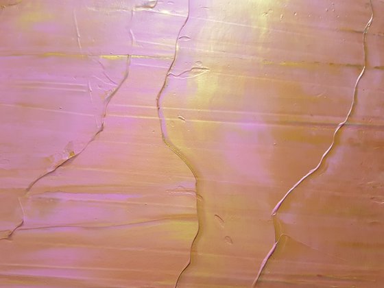 Rebirth - pink and golden abstract