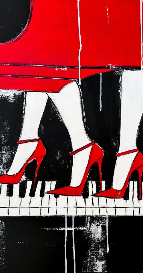 Red High Heels Symphony (Giclée Print) by Kristina Mallen