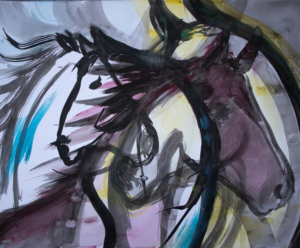 Horses, dynamic abstraction by Ren Goorman