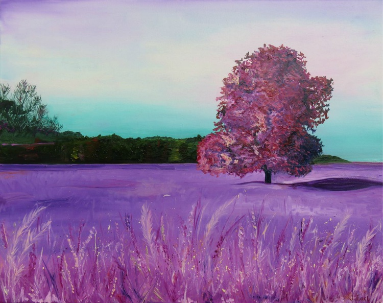 Purple Fields (2017) Oil painting by Jo Earl Artfinder