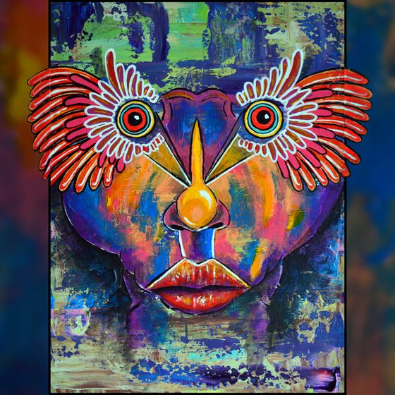 Birdman - Original Modern Portrait Art Painting on Deep Canvas Ready To Hang