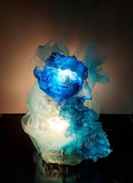 Lighted Sculpture Blue Corals