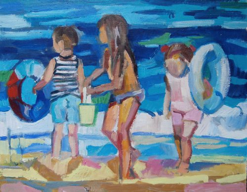 Children at the beach by Maja Đokić Mihajlović