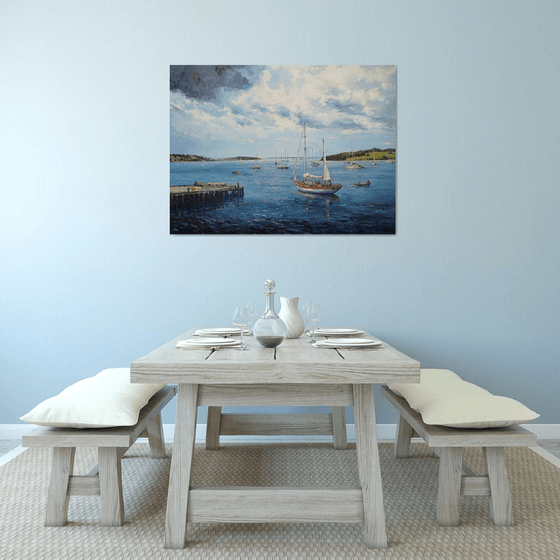 Morning sun on the Lunenburg bay (36x48x1.5")