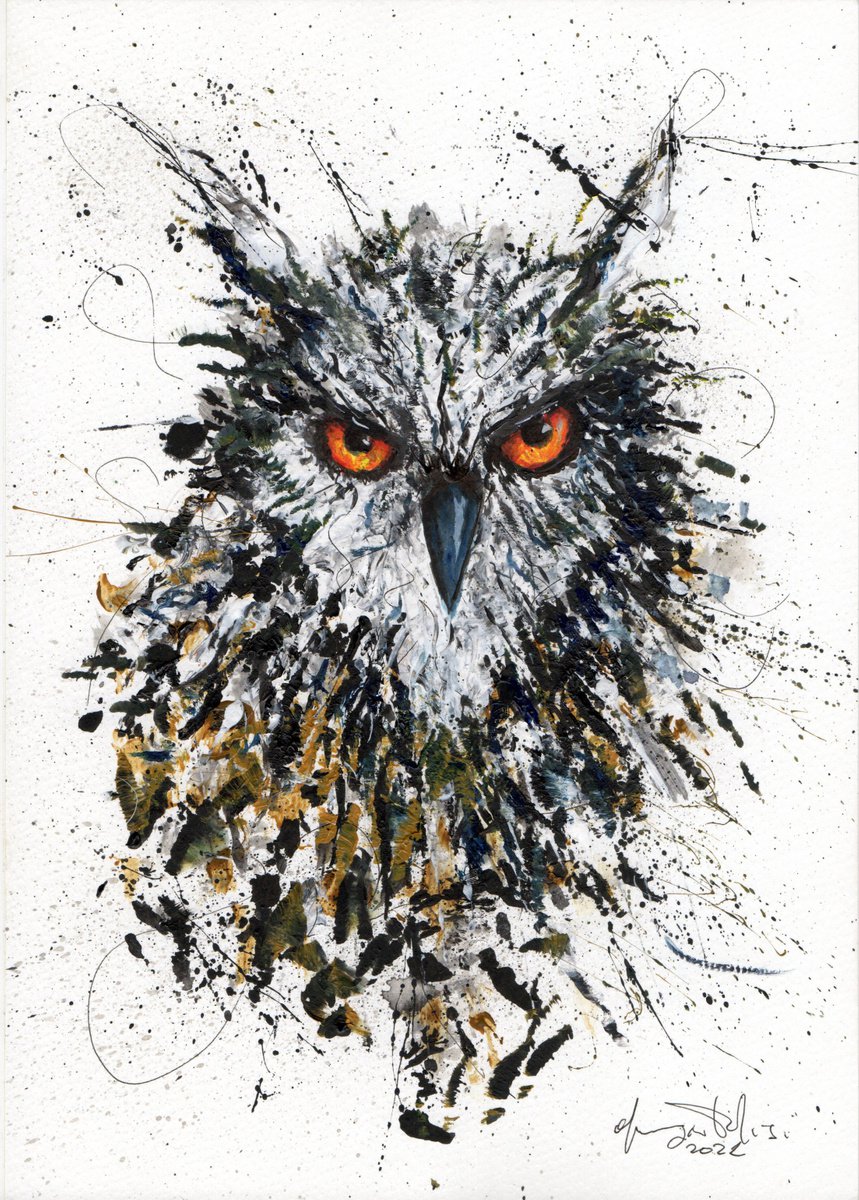 Urban And Pop Animal Ink Drawing By Maurizio Puglisi, 8 X 12", Mister Olson, Original Artwork