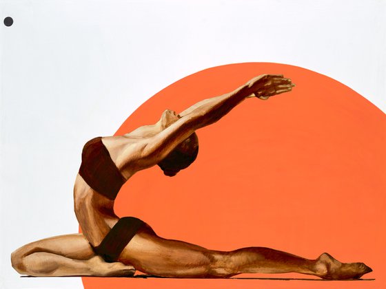 Limited edition 1/10 Golden yoga on orange
