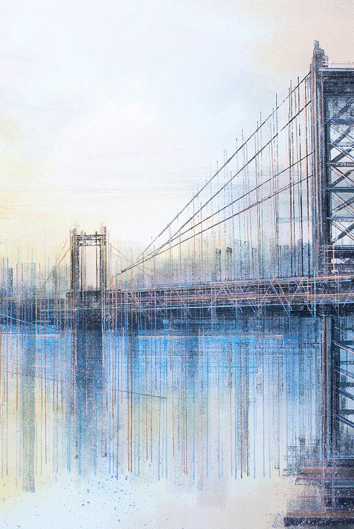 New York - The Manhattan Bridge At Sunset by Marc Todd