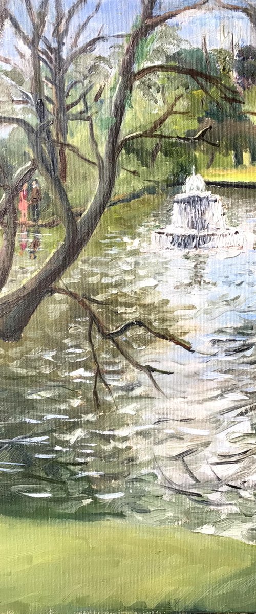 Lakeside vista An original oil painting by Julian Lovegrove Art