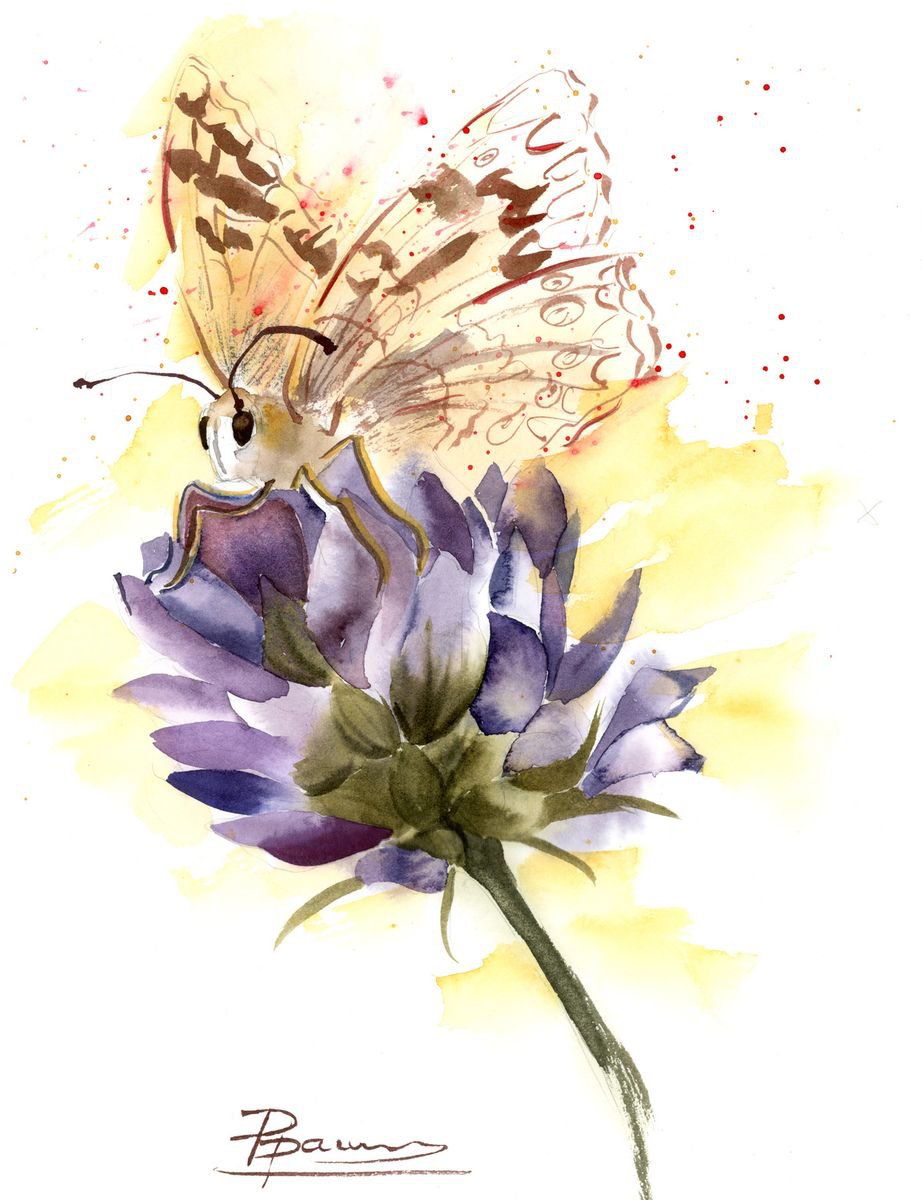 Butterfly on the flower by Olga Shefranov (Tchefranova)