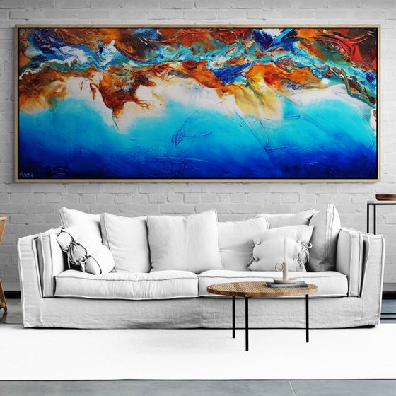 Coastal Atmosphere 240cm x 100cm Textured Abstract Art