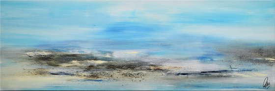 Mystical Landscape - Abstract- Painting- Acrylic Canvas Art - Wall Art - Framed Art - Blue Art - Modern Art