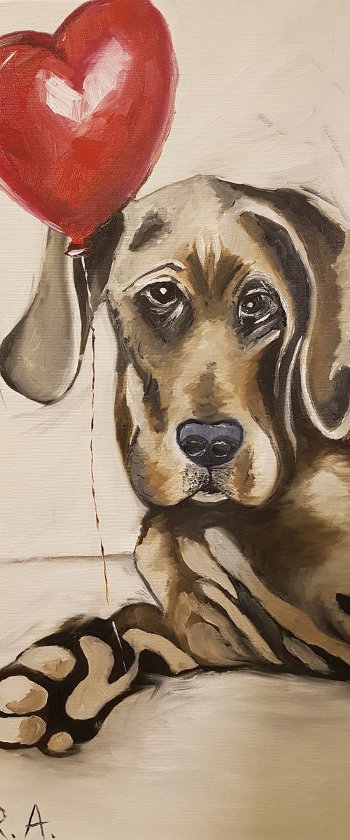 A dog is for life 30*60 cm by Anna Reznik