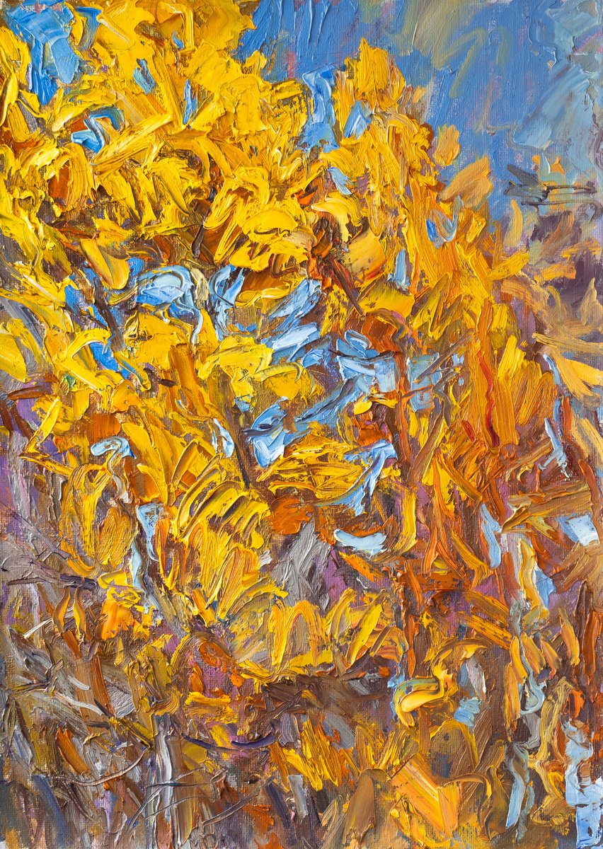 Yellow trees by Vasyl Moldavchuk