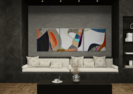 TRiptych Geometric abstraction #81