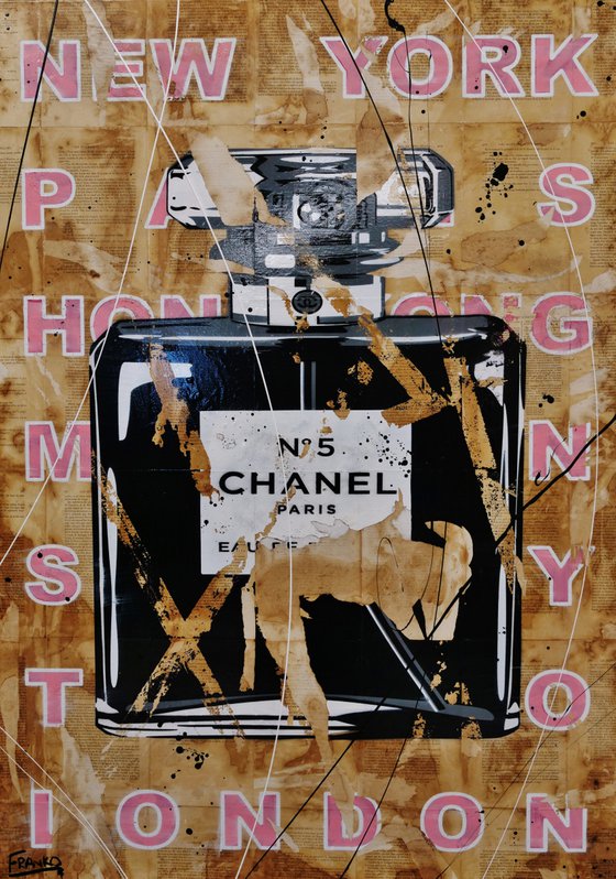 Ripped Chanel 140cm x 100cm Book Page Urban Pop Art