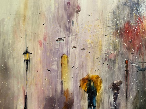 Sold Watercolor “Evening rain” perfect gift