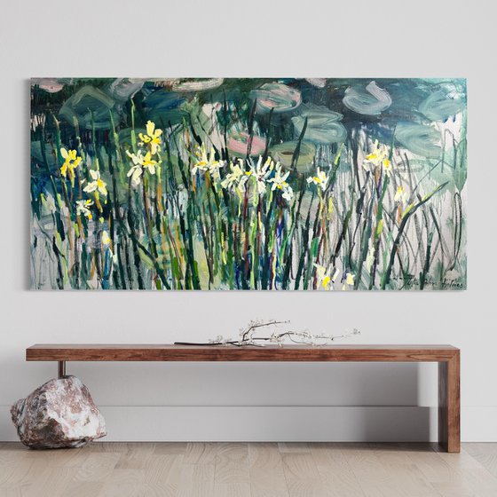 Irises by the pond